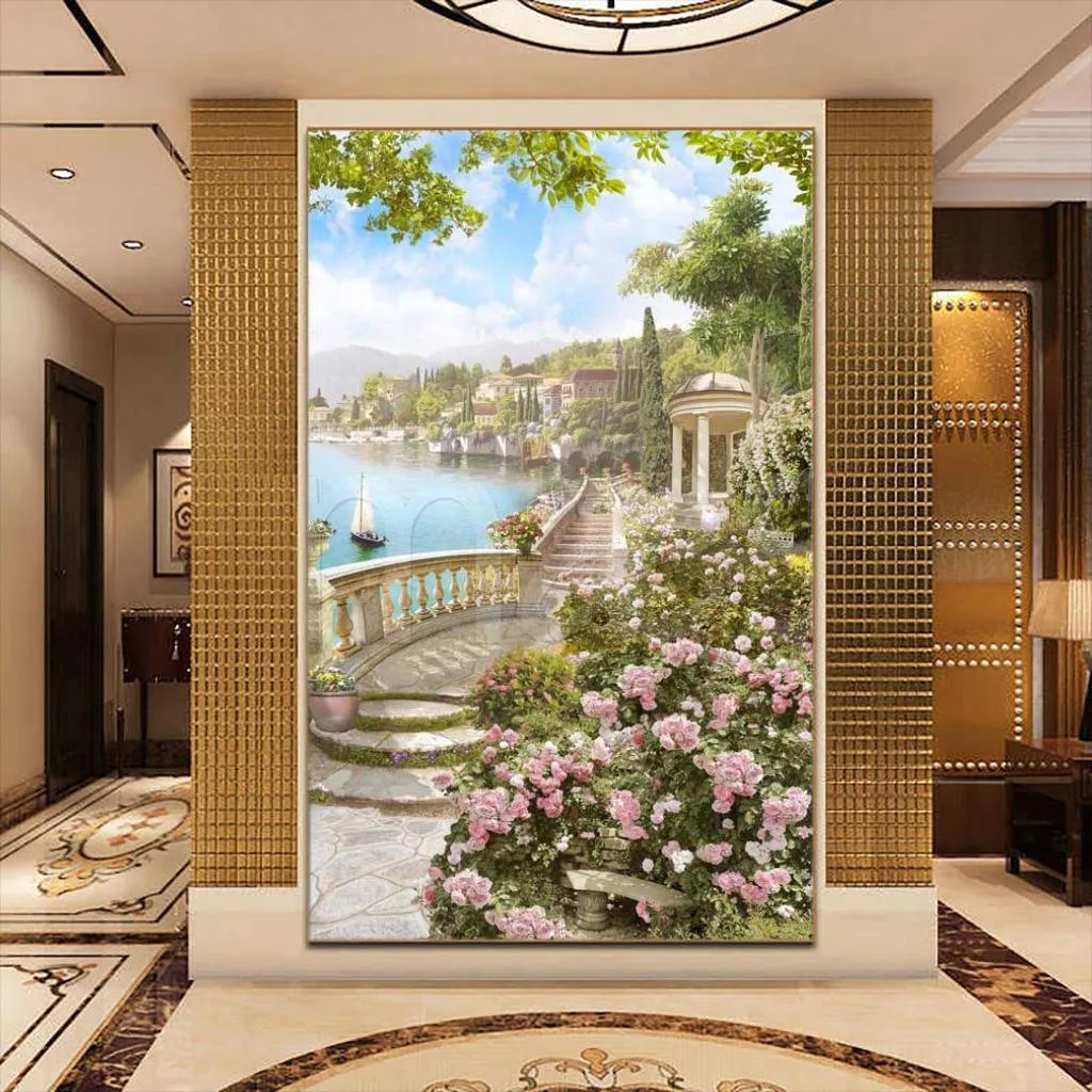 Фотообои в интерьере набережная старого города  7-325 фото