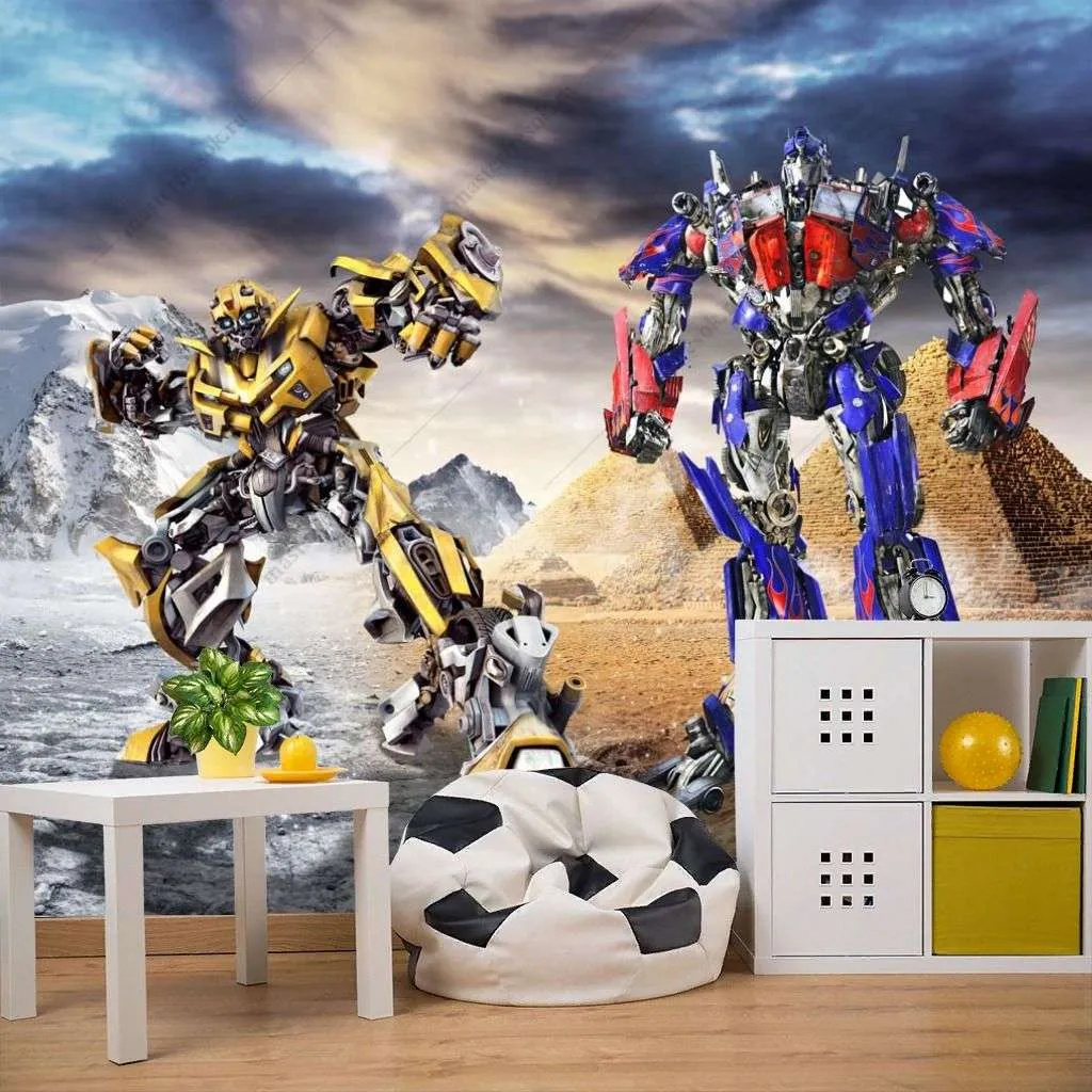 Фотообои в интерьере бамблби и оптимус прайм  14-239 фото