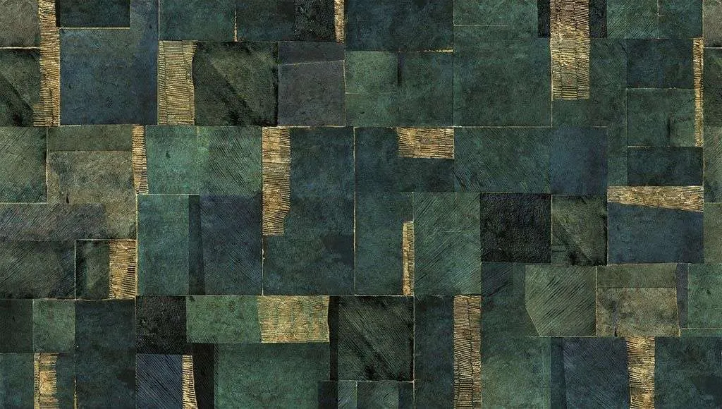 Фотообои в интерьере зеленая геометрия  9-1237 фото