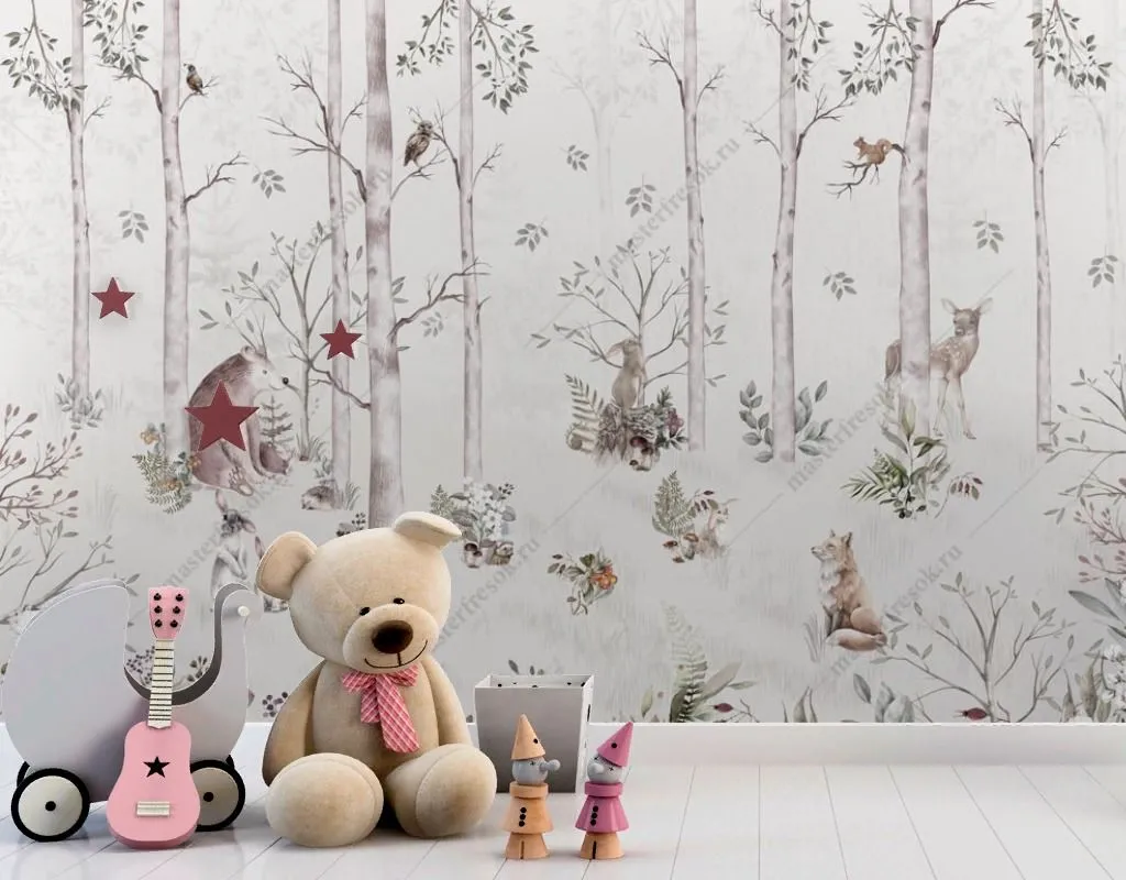 Фотообои в интерьере лесная полянка популярное  13-624 фото