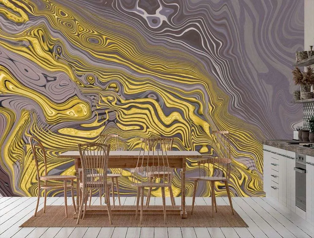 Фотообои в интерьере золотой рельеф  13-327 фото