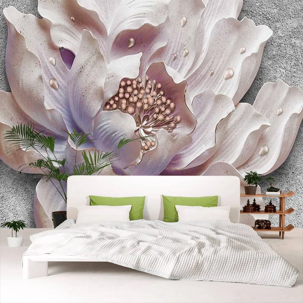 Фотообои в интерьере 3д цветок  10-713 фото