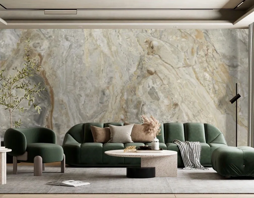 Фотообои в интерьере мрамор серо-бежевый  9-1797 фото