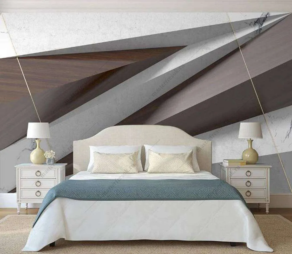 Фотообои в интерьере объемный треугольник  16-081 фото