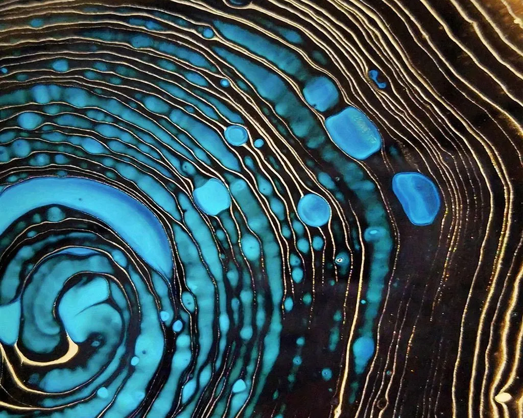 Фотообои в интерьере абстракция маслом флюид арт  9-1430 фото