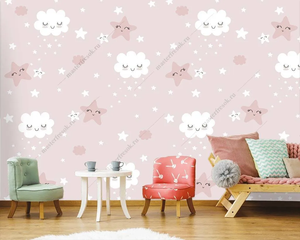 Фотообои Облака на розовом  12-761