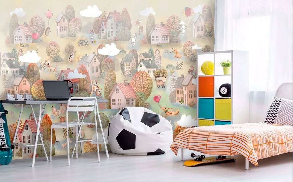 Фотообои в интерьере домики в детскую  13-211 фото