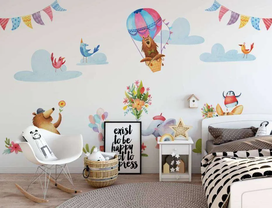 Фотообои в интерьере праздник у зверят  15-237 фото