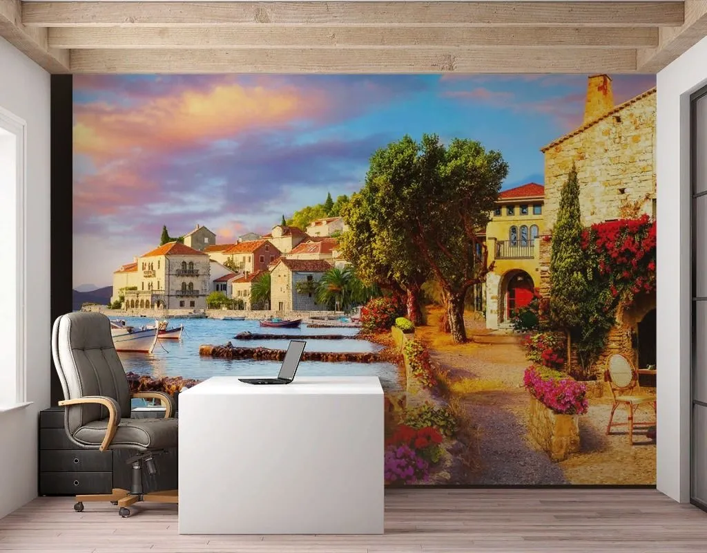 Фотообои в интерьере лодки в италии  9-2069 фото