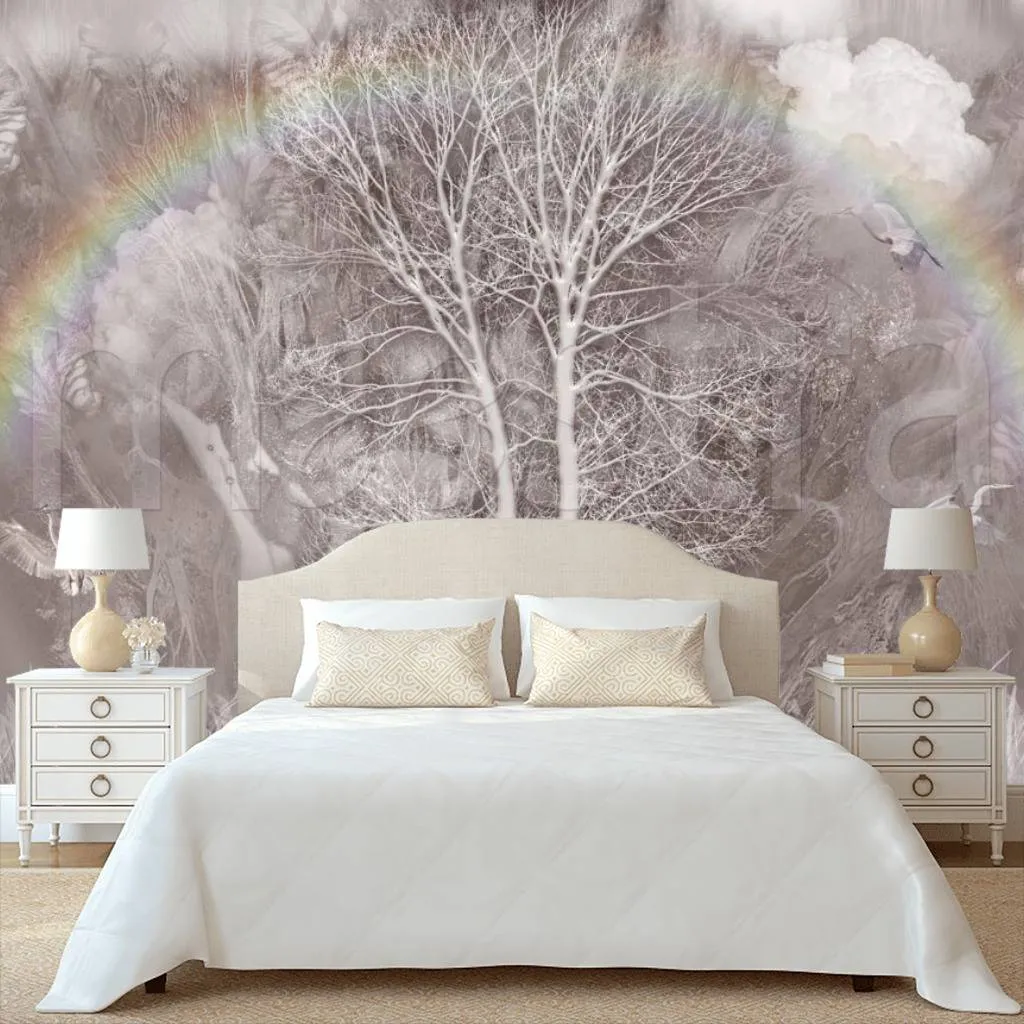 Фотообои в интерьере коричневое дерево  7-920 фото