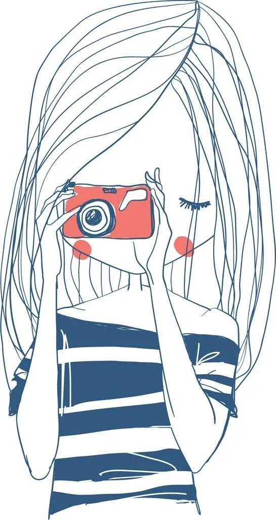 Фотообои в интерьере девушка с камерой  12-1246 фото