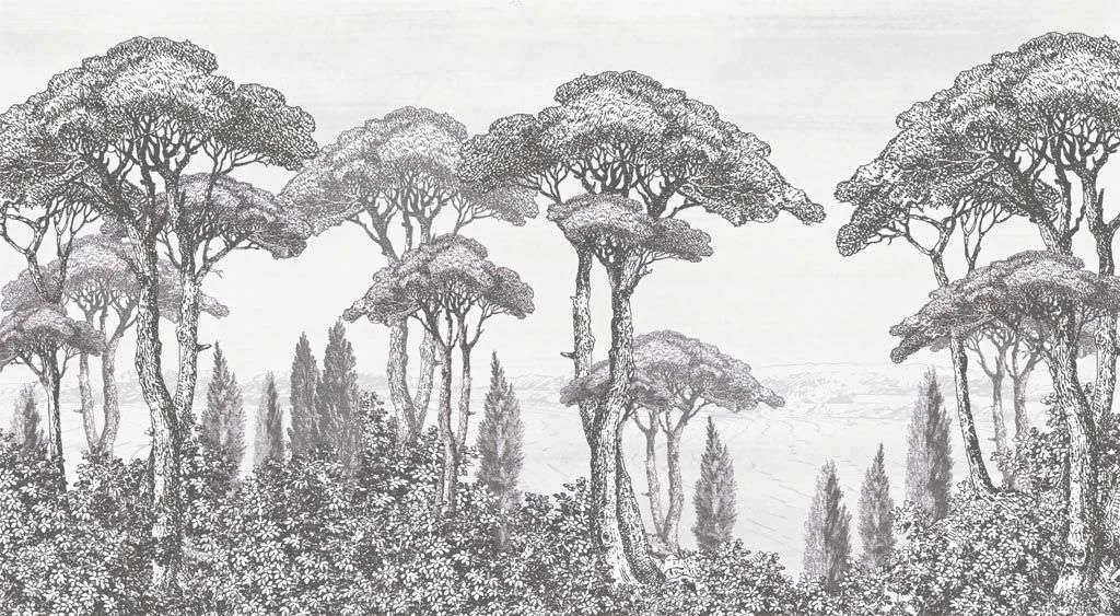 Фотообои в интерьере винтажные деревья  14-574 фото