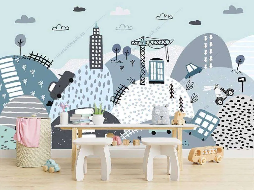 Фотообои в интерьере сказочный город в горах  12-1022 фото