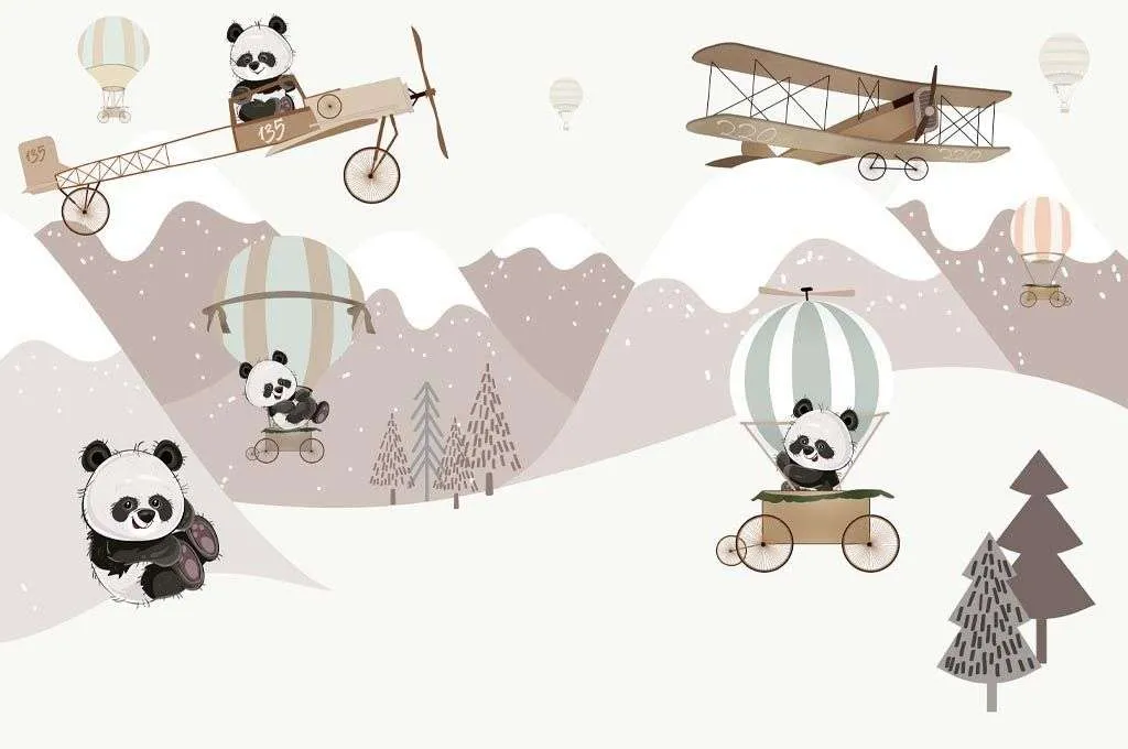 Фотообои в интерьере панды в горах  14-613 фото