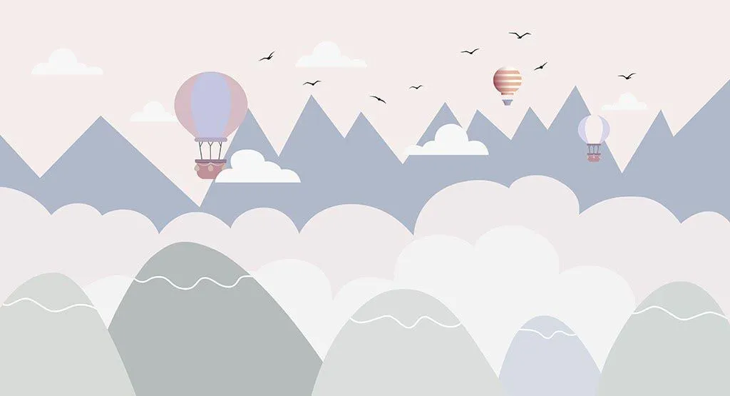 Фотообои в интерьере голубые пики  14-392 фото