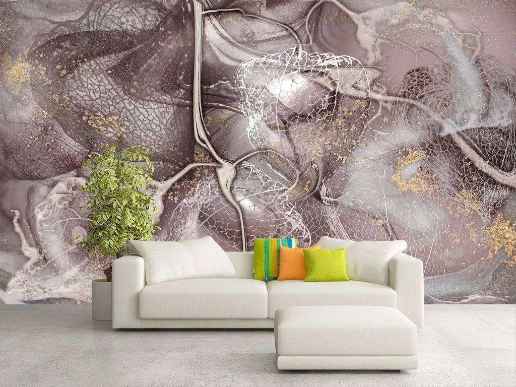 Фотообои в интерьере физалис акварелью  13-205 фото