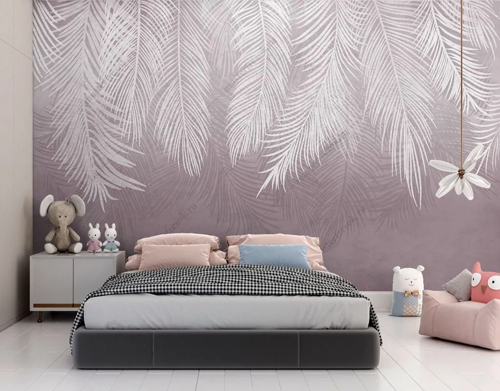 Фотообои Пудровые перья  9-1634