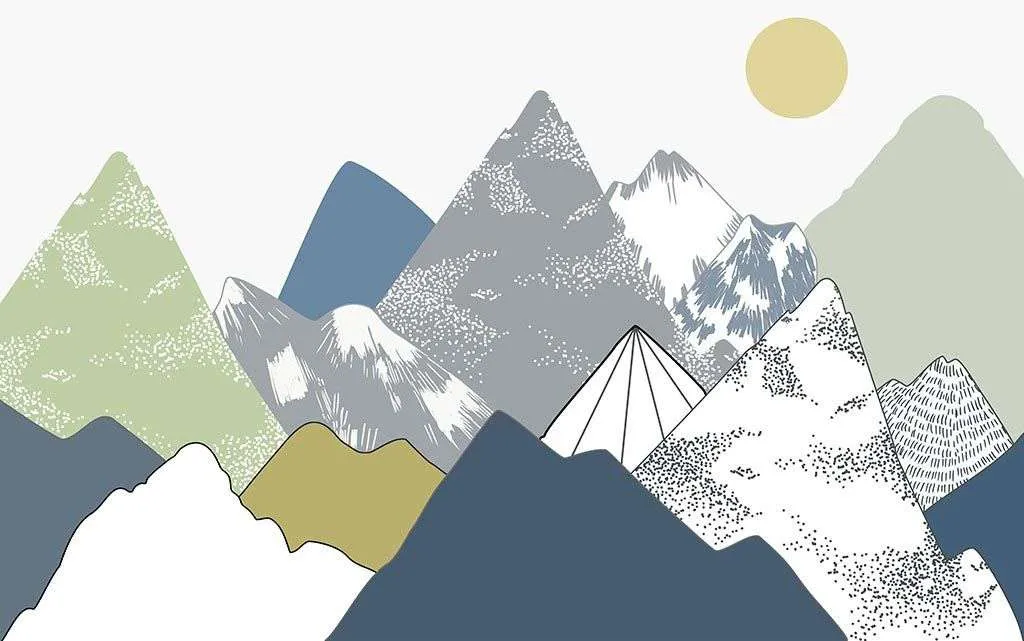 Фотообои в интерьере геометрия скандинавский хребет  12-1553 фото