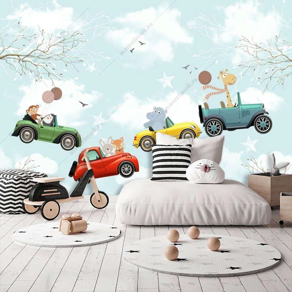 Фотообои в интерьере автомобили в небе  14-163 фото