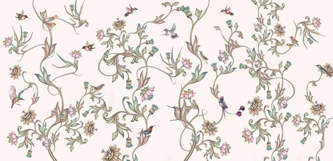 Фотообои в интерьере цветочные мотивы  7-381 фото