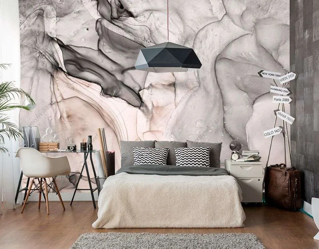 Фотообои в интерьере разводы чернилами  9-1551 фото