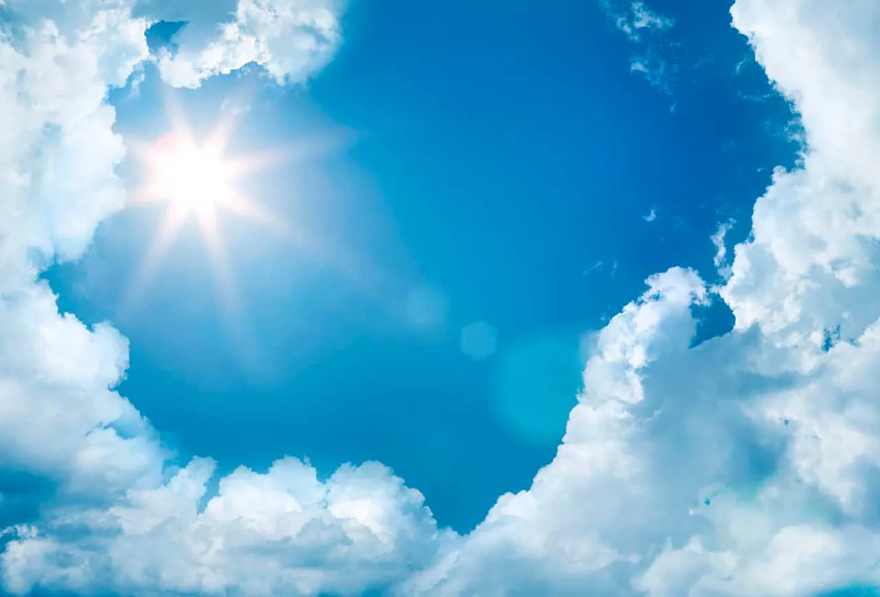 Фотообои в интерьере лучи яркого солнца на нек  9-325 фото