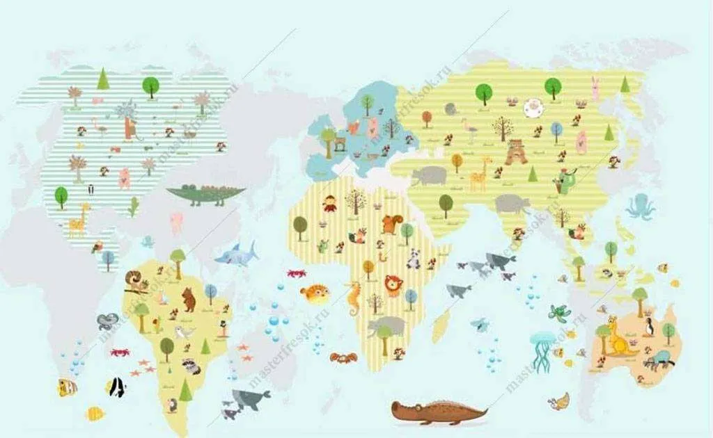 Фотообои в интерьере в мире животных  16-046 фото