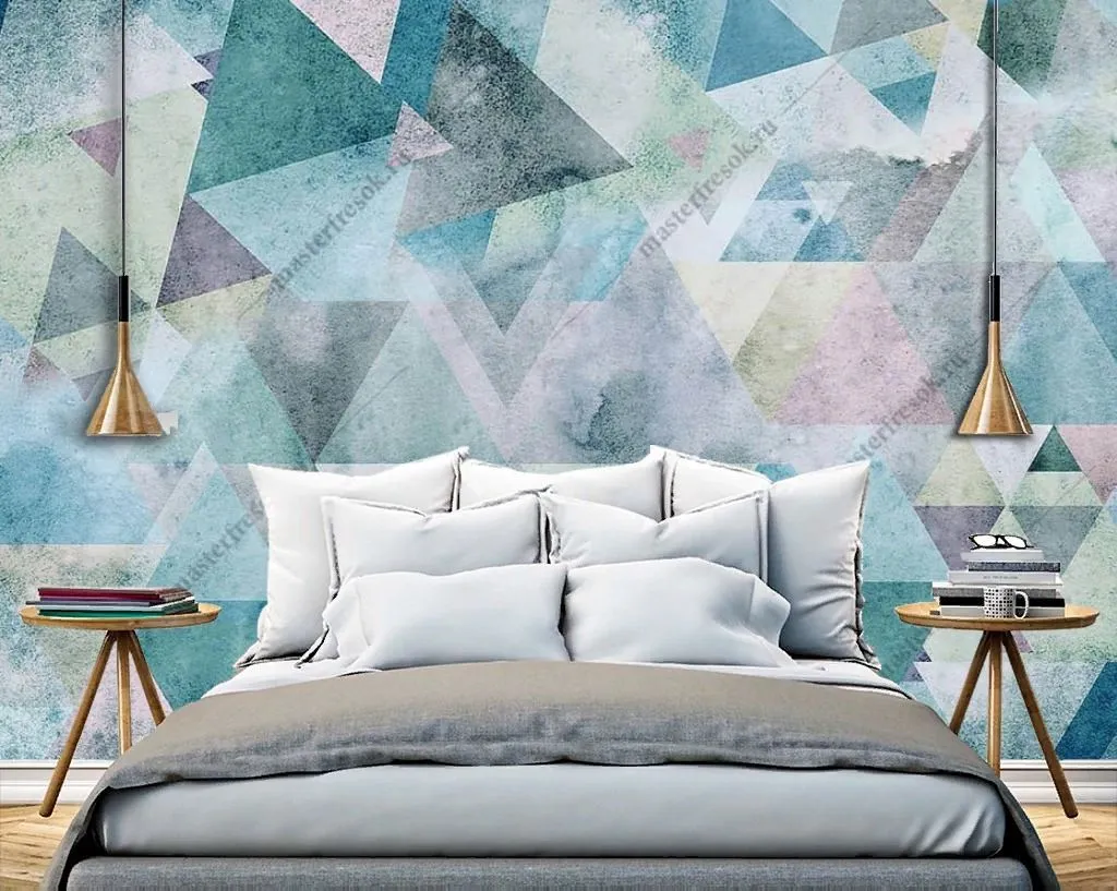 Фотообои Бирюзовые треугольники фон  10-954