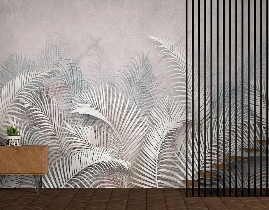 Фотообои в интерьере листья пальмы снизу  9-1601 фото