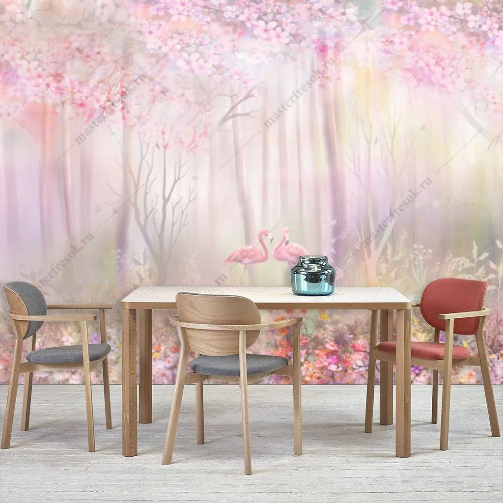 Фотообои в интерьере нежный лес  13-150 фото