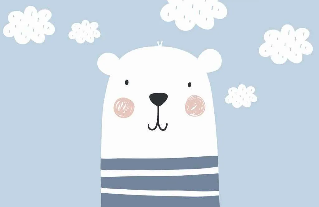 Фотообои в интерьере мишка в облаках  12-880 фото