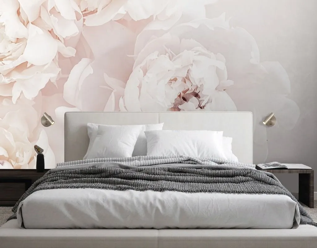 Фотообои в интерьере пион нежный 3д  9-2035 фото