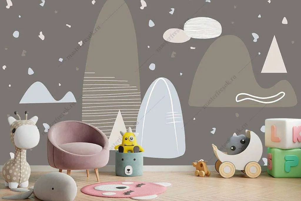 Фотообои в интерьере горы на темном фоне  14-099 фото