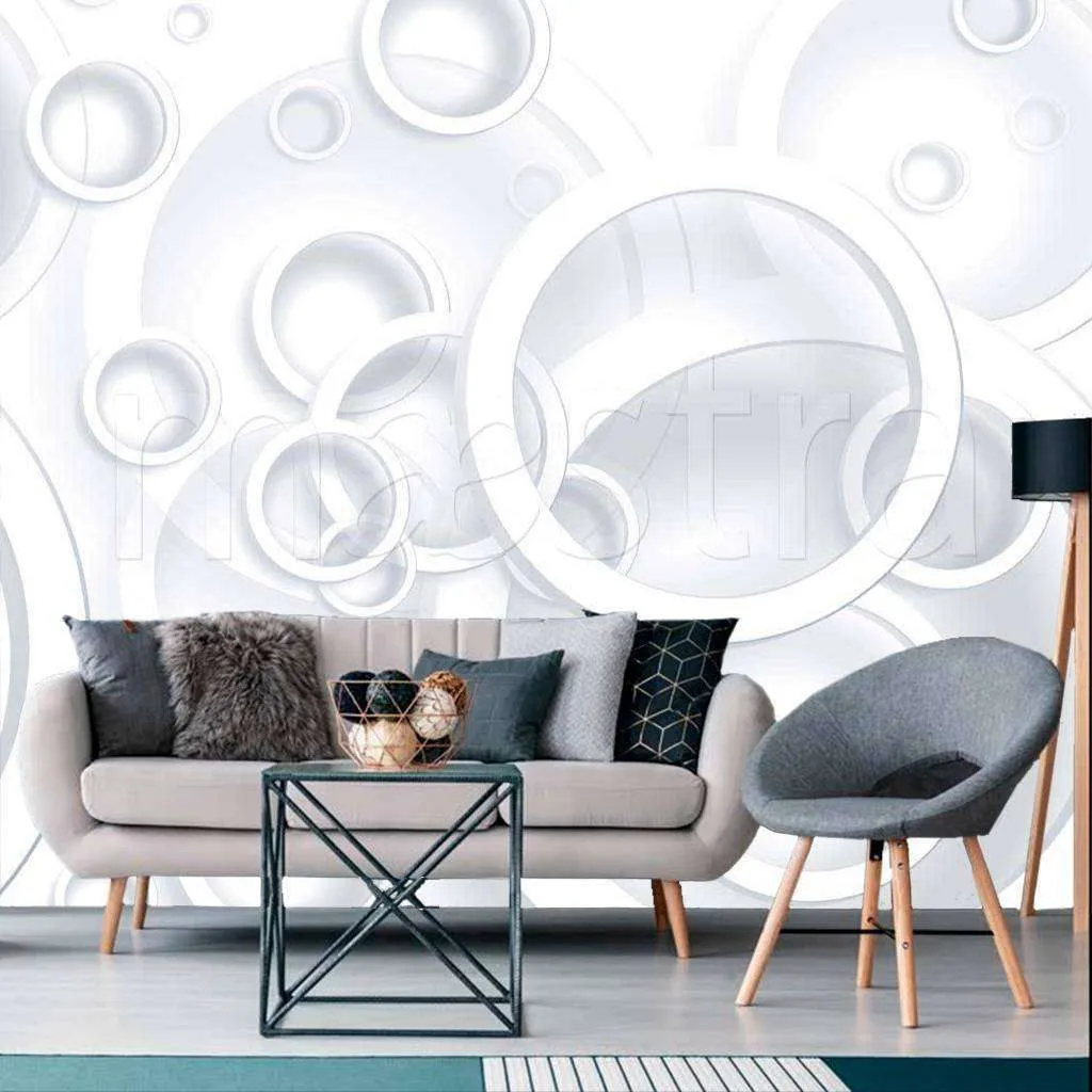 Фотообои Бесшовные обои на стену:  Белые круги. Артикул: 9-194  