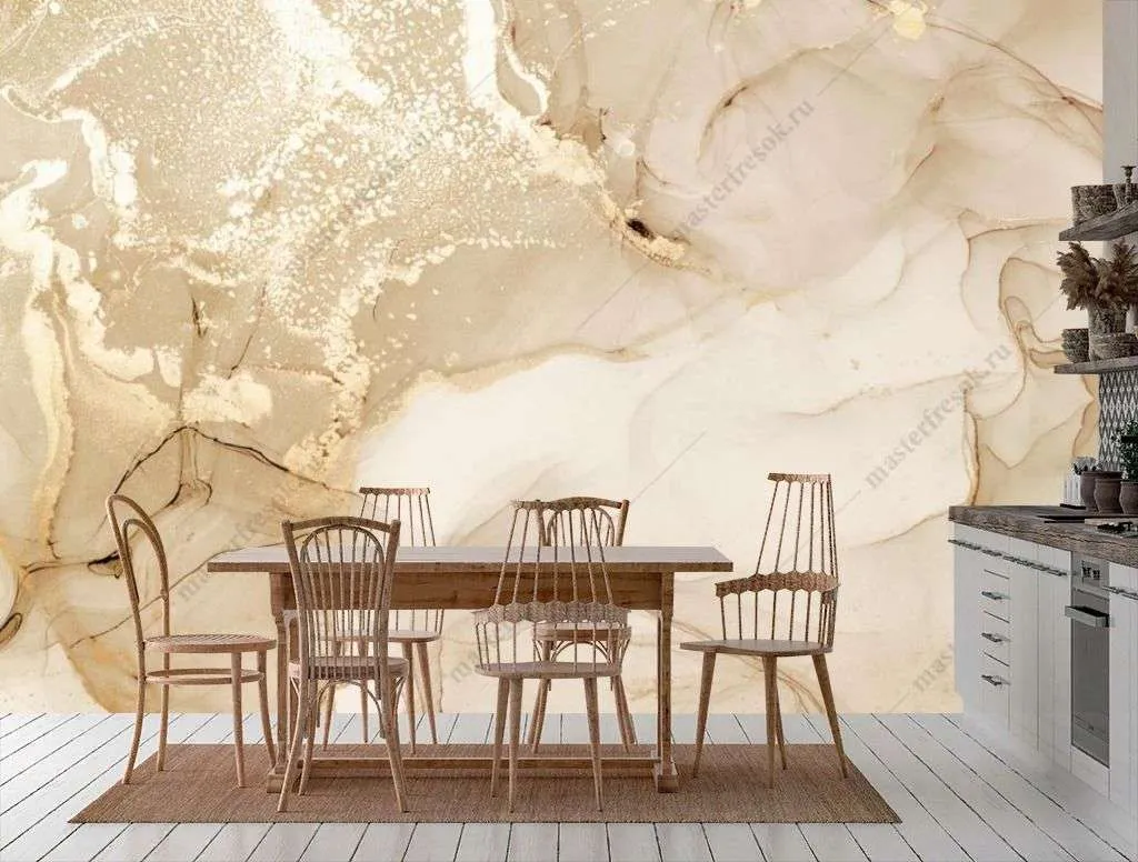 Фотообои в интерьере золотистый мрамор  9-1411 фото