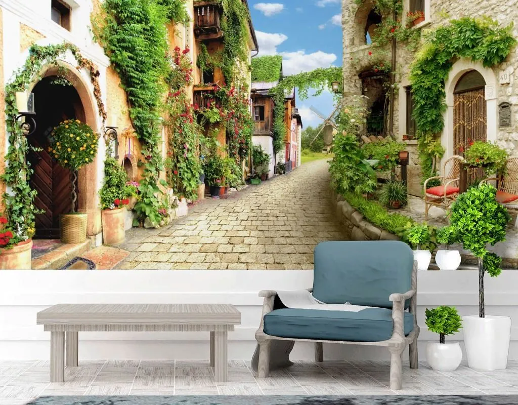 Фотообои Улочка с арочными дверьми  19-0010