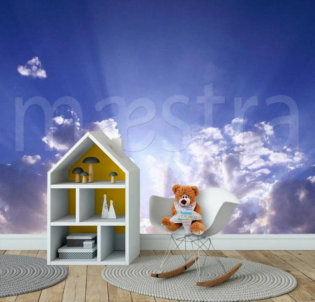 Фотообои в интерьере темно багряное небо 3d  9-391 фото