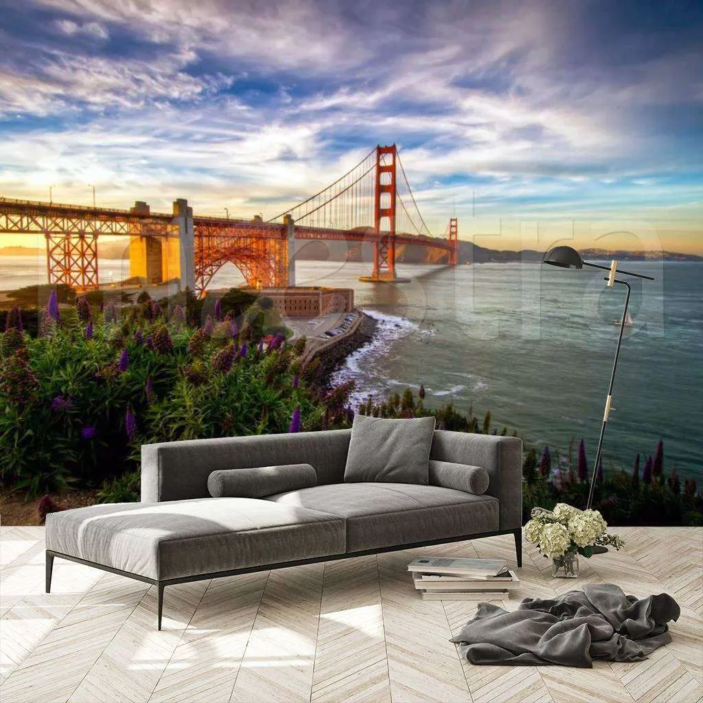 Фотообои в интерьере золотые ворота  4-221 фото