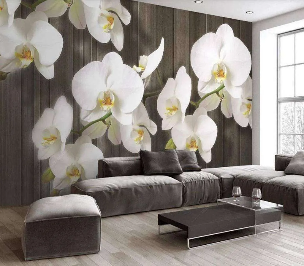 Фотообои Бесшовные обои на стену:  Белая сакура. Артикул: 15-734  