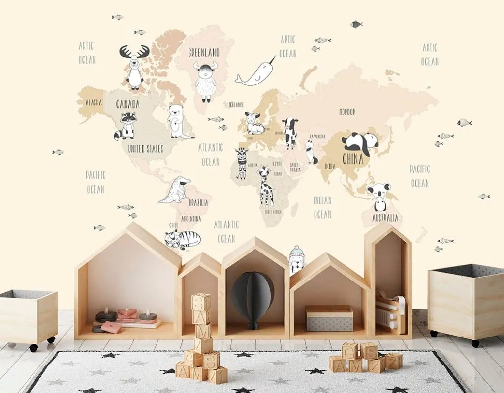 Фотообои Карта желтая  12-1662