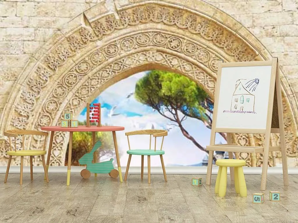 Фотообои в интерьере арка с принцессами  7-226 фото