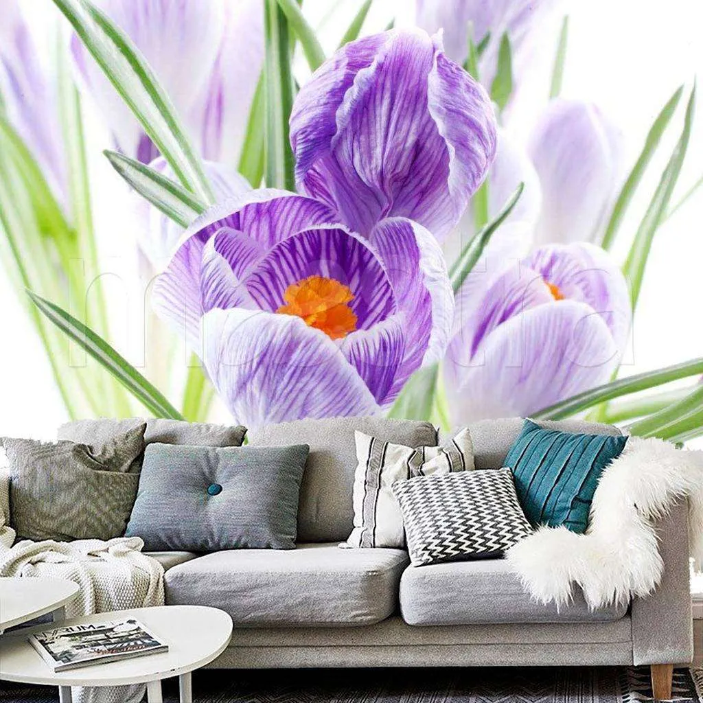 Фотообои Бесшовные обои на стену:  Сиреневые цветы. Артикул: 9-064  