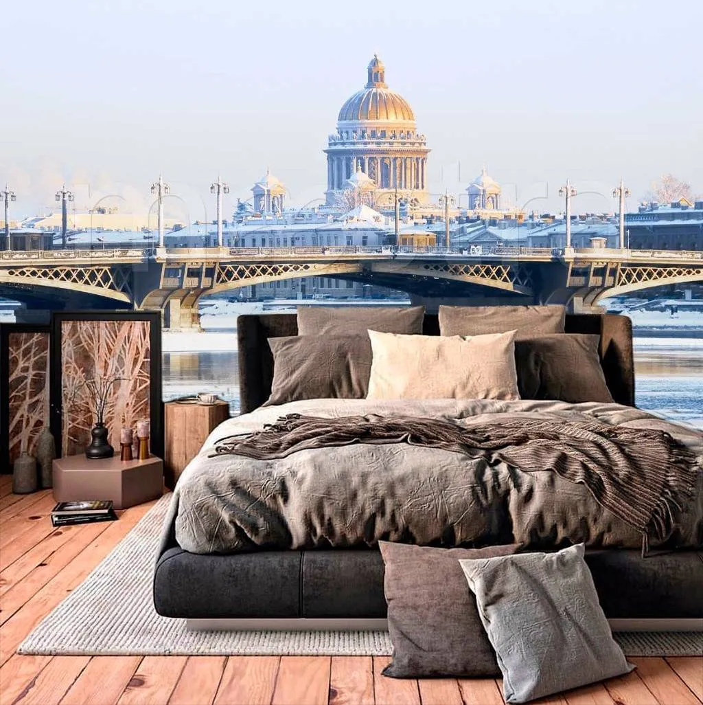 Фотообои в интерьере благовещенский мост  9-629 фото