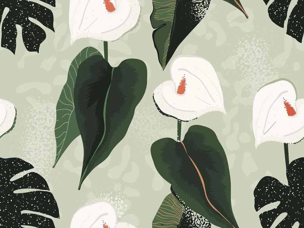 Фотообои в интерьере белый антуриум  9-1121 фото