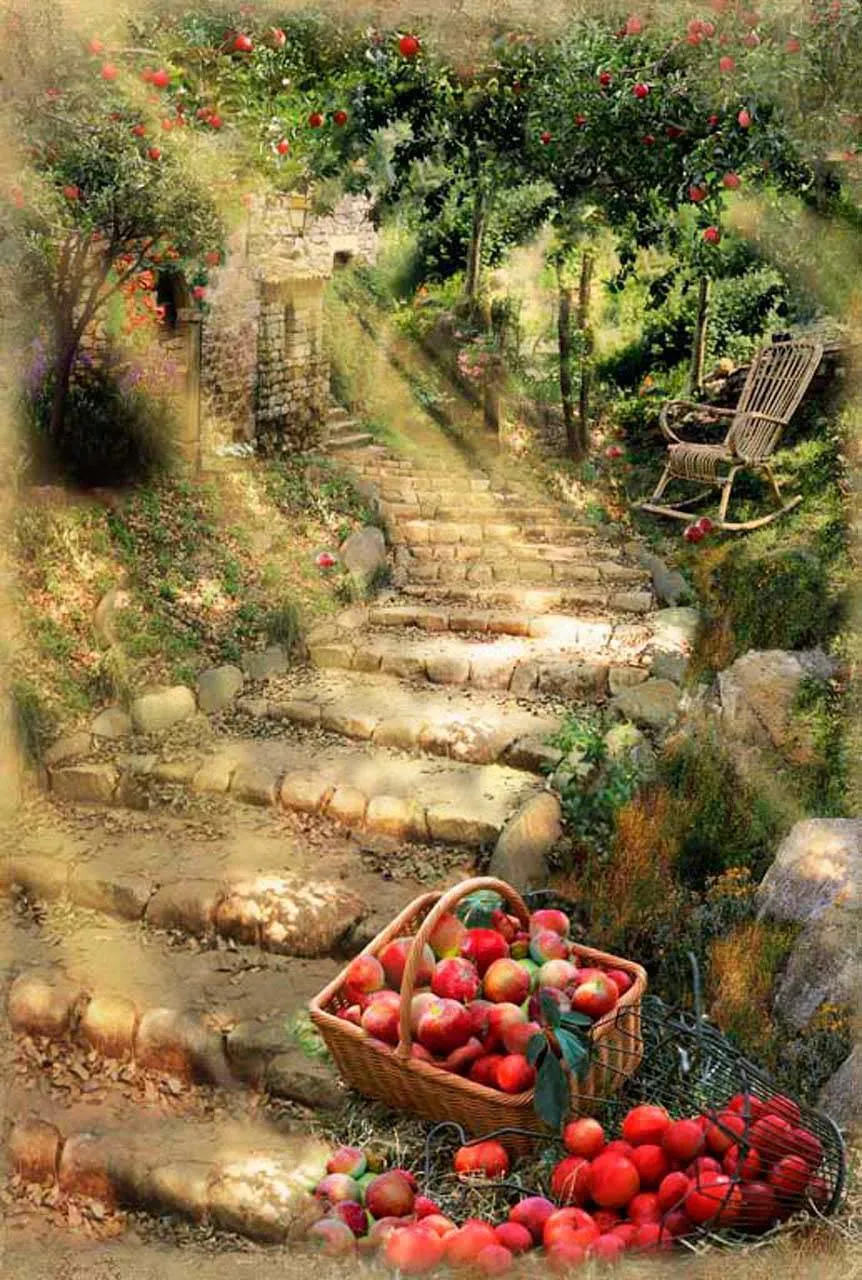 Фотообои в интерьере сад пронизанный лучами солнца  11-088 фото