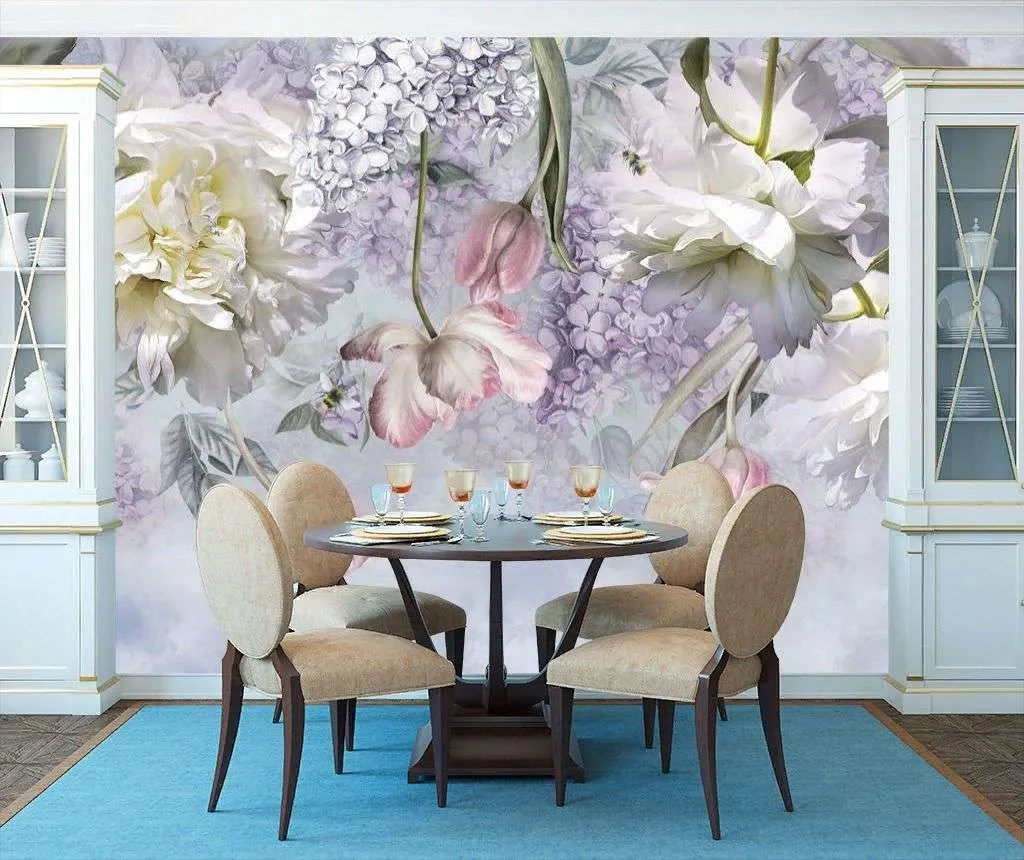 Фотообои в интерьере букет цветов  13-193 фото