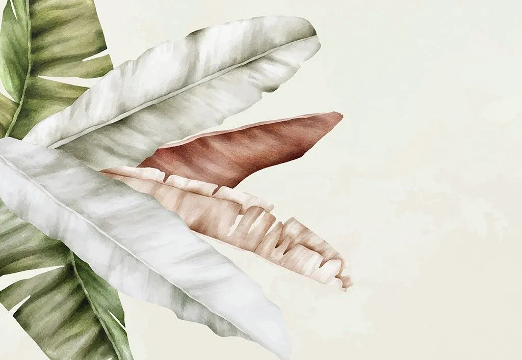 Фотообои в интерьере листья 3д стильные    14-772 фото