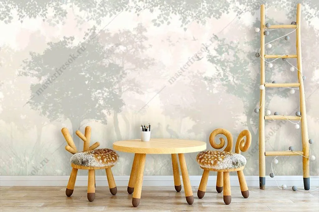 Фотообои Летний лес в тумане  14-130