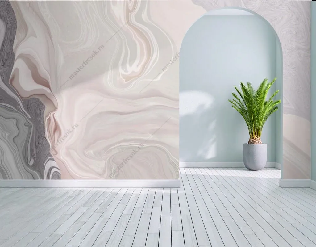 Фотообои в интерьере мрамор в нежно-розовых оттенках  13-570 фото