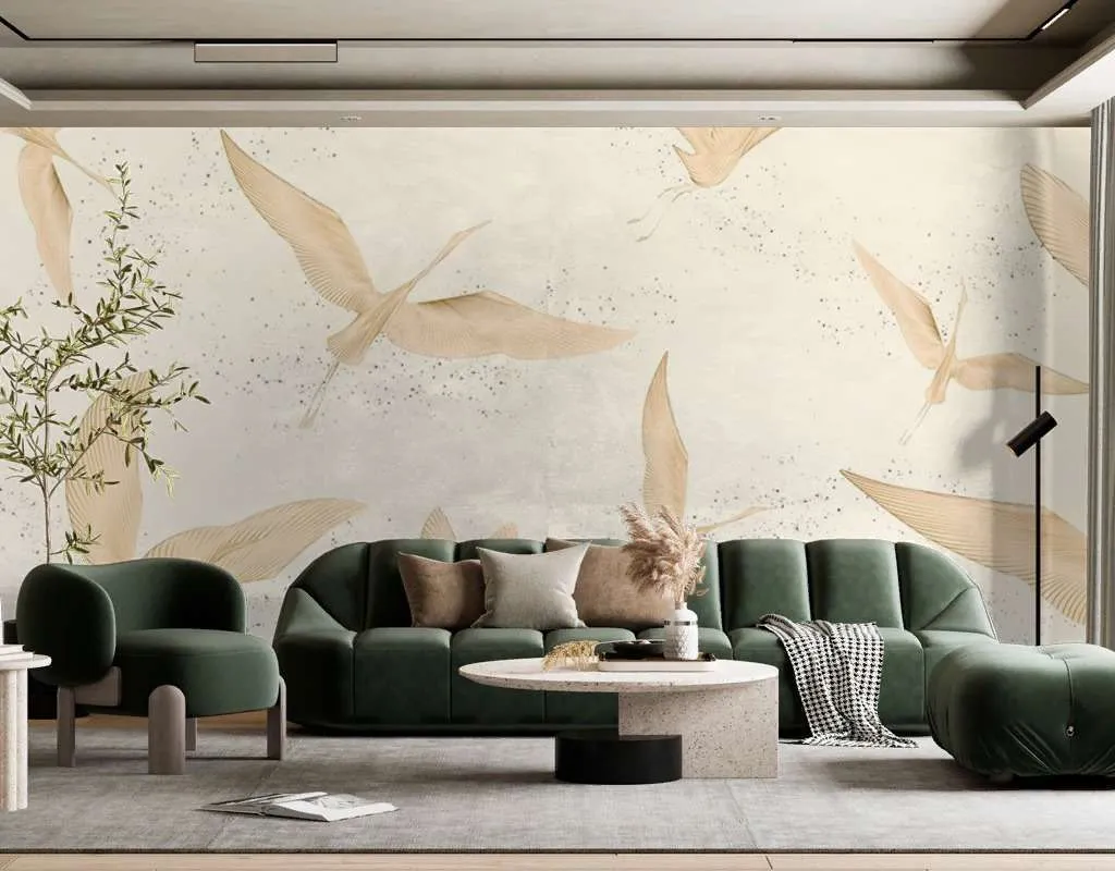 Фотообои Бесшовные обои на стену:  Журавли летящие. Артикул: 9-2096  